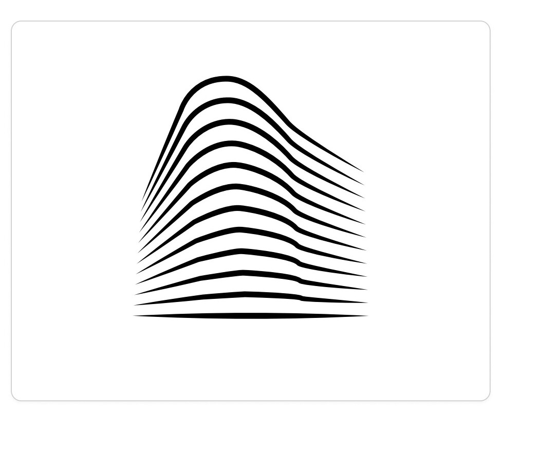 The Ecierge wave — stacked curves forming a building silhouette